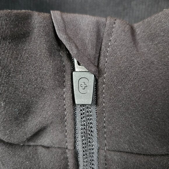 FIGS Sydney Scrubs Jacket Black Womens Small Full Zip Medical Nurse Alchemy LOGO - Picture 10 of 15